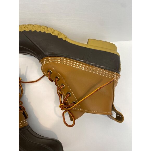 L.L. Bean 6" Duck Leather Rubber Boot Bean Boot Brown Tan Women's Size 7M - Picture 7 of 11